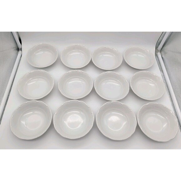 Sabina Other - 12 Sabina China Berry Dessert Bowls White 5" Bohemia Raised Scallop Rim